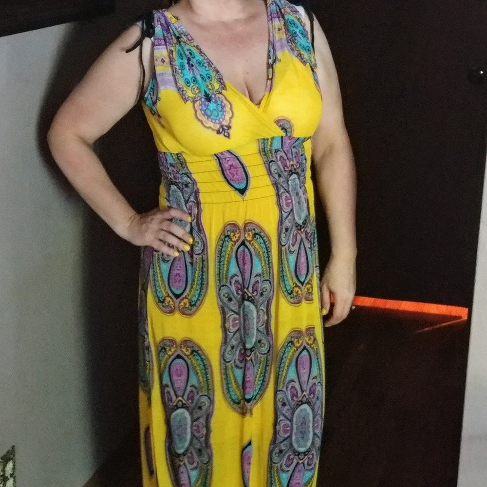 Yellow Paisley Maxi Dress